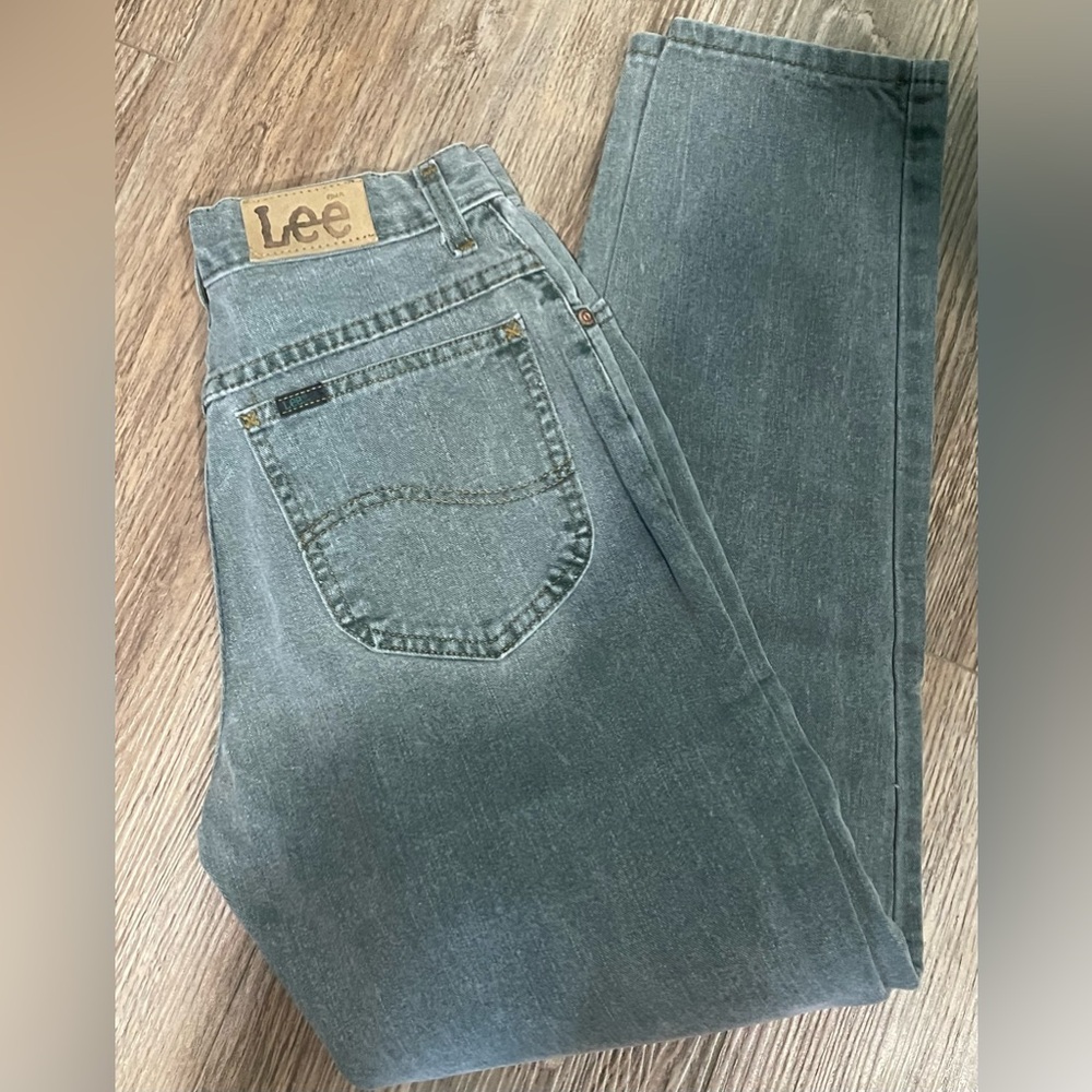 Lee High Rise Light Green Denim Jeans